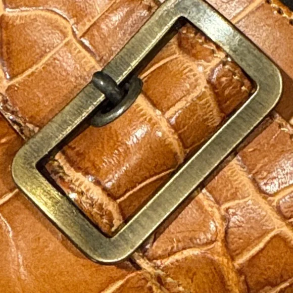 Bloomingdale's leather upper lining and sole Croc-Patterned kitten Heels Italy - Picture 5 of 15